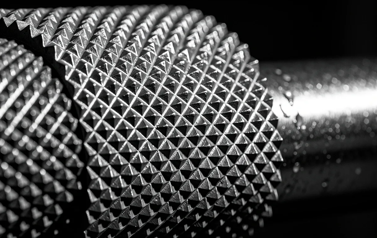 Steel knurling detail